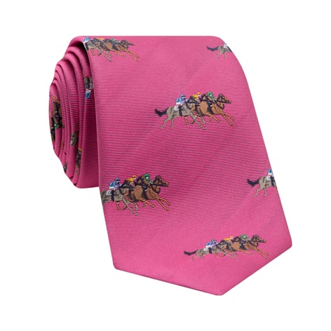 Silk Woven Equestrian Tie in Geranium