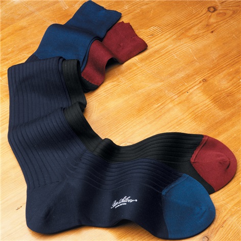 Wool Ribbed Two-Toned Socks