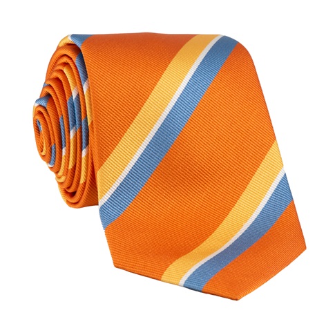 Silk Striped Tie in Copper