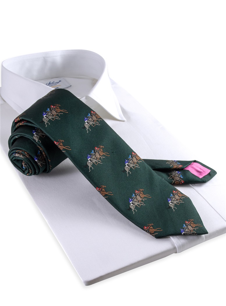 Silk Woven Equestrian Tie in Field