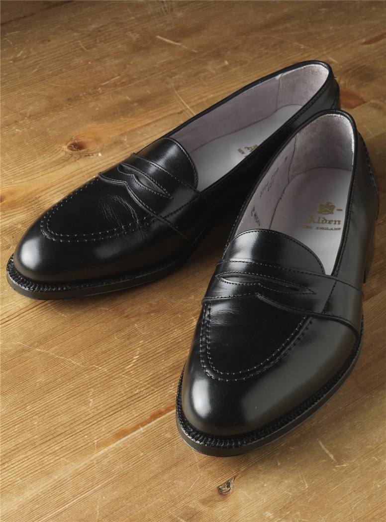 The Alden Full Strap Slip-On Loafer in Black