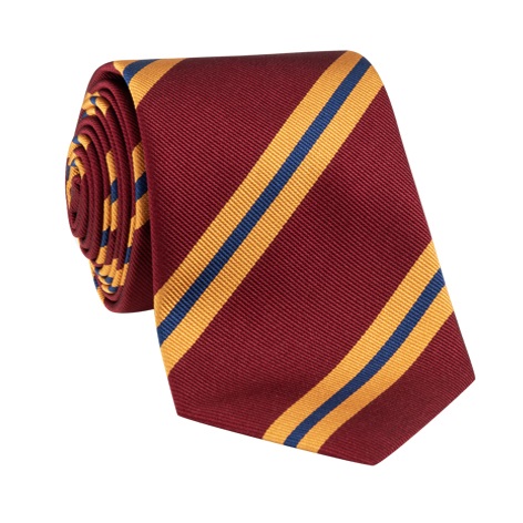 Silk Striped Tie in Burgundy