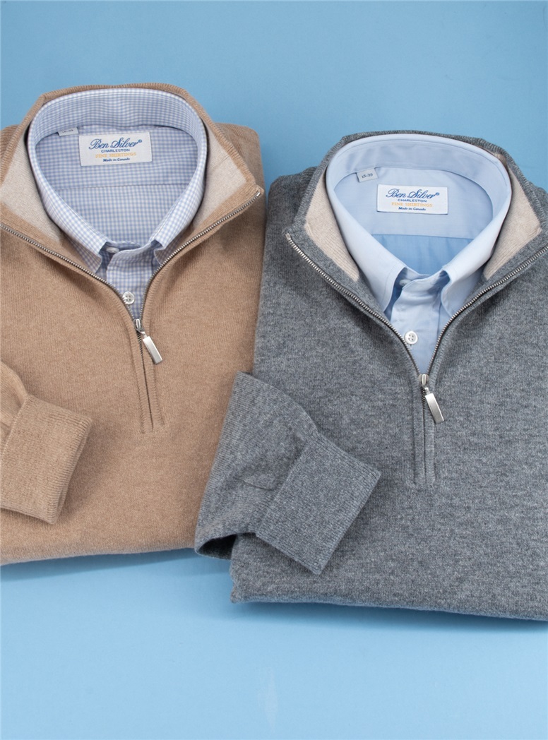 Cashmere Quarter Zip Sweaters