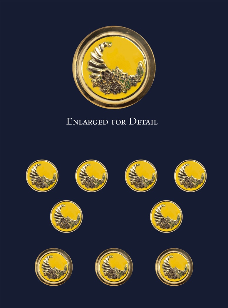 Cornucopia Blazer Buttons with Enamel