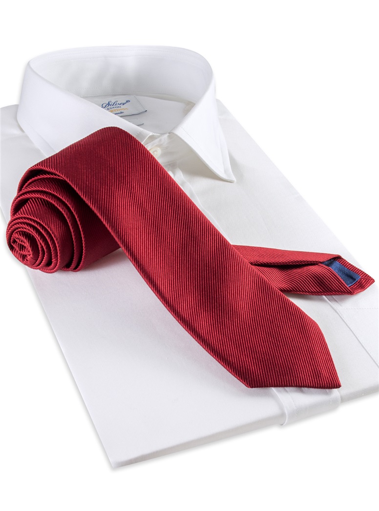 Mogador Silk Solid Signature Tie in Brick