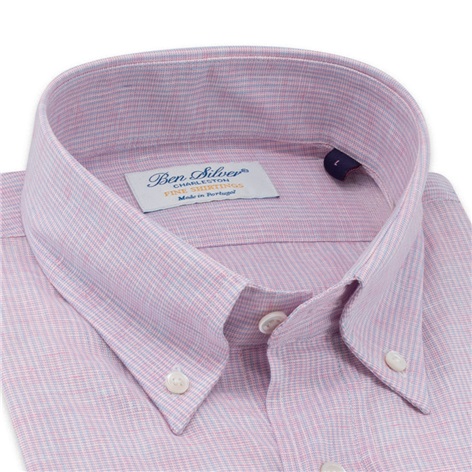 Rose and Sky Stripe Linen Button Down