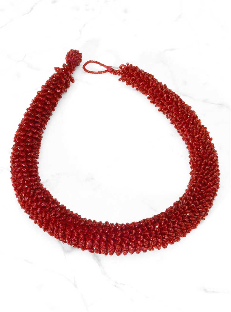 Ruby Beaded Necklace