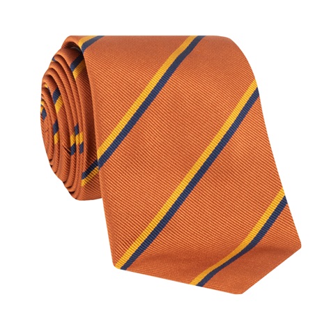 Silk Double Striped Tie in Copper