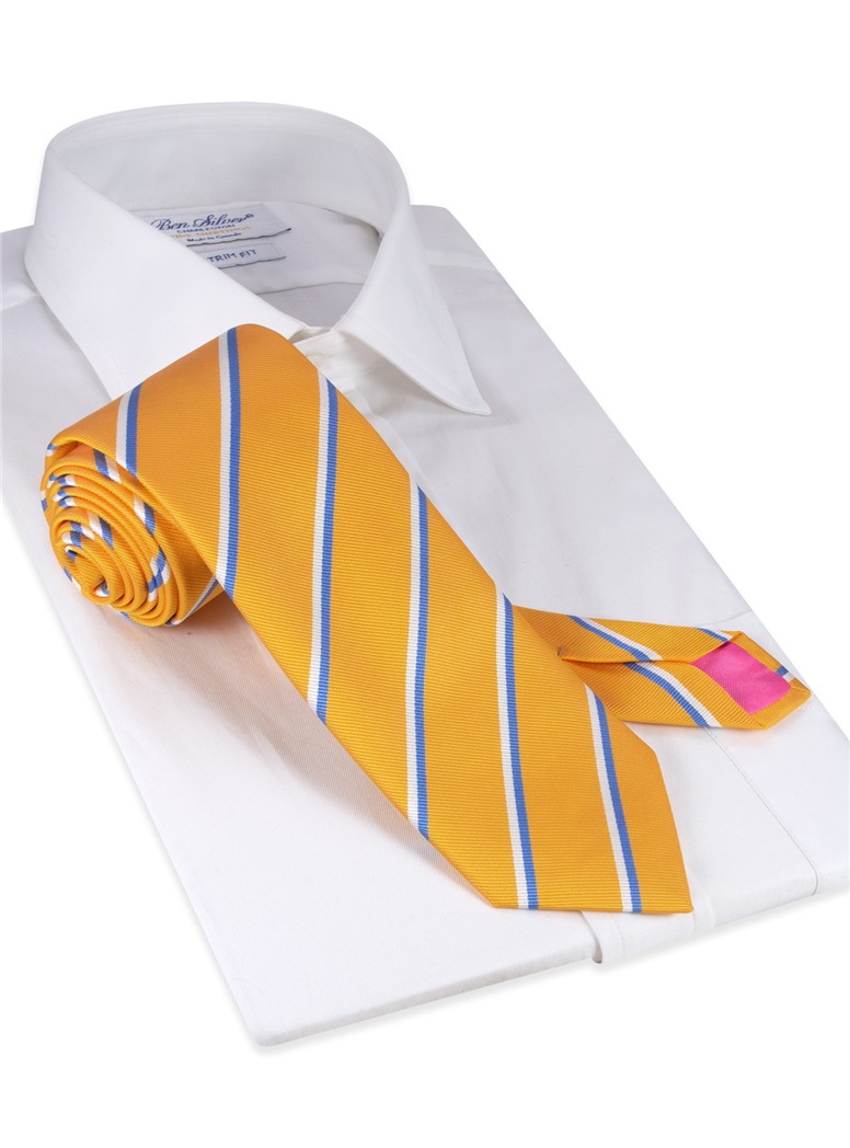 Silk Striped Tie in Sun