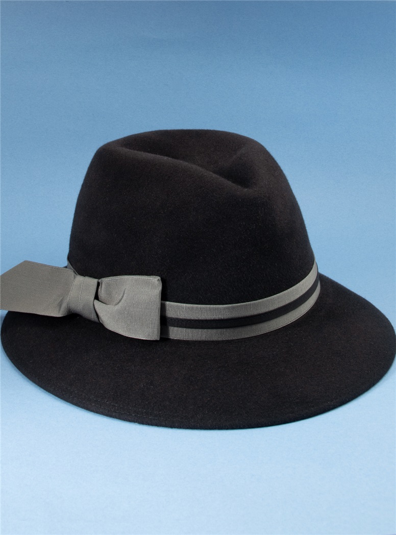 Felt Fedora Hat in Black