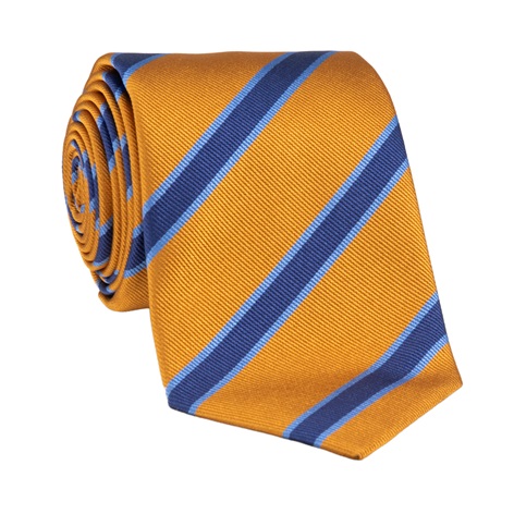 Silk Striped Tie in Amber
