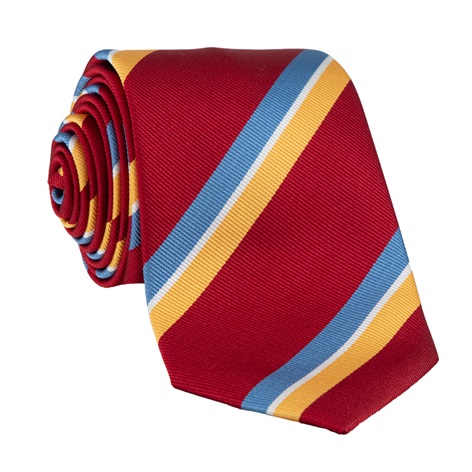 Silk Striped Tie in New Red