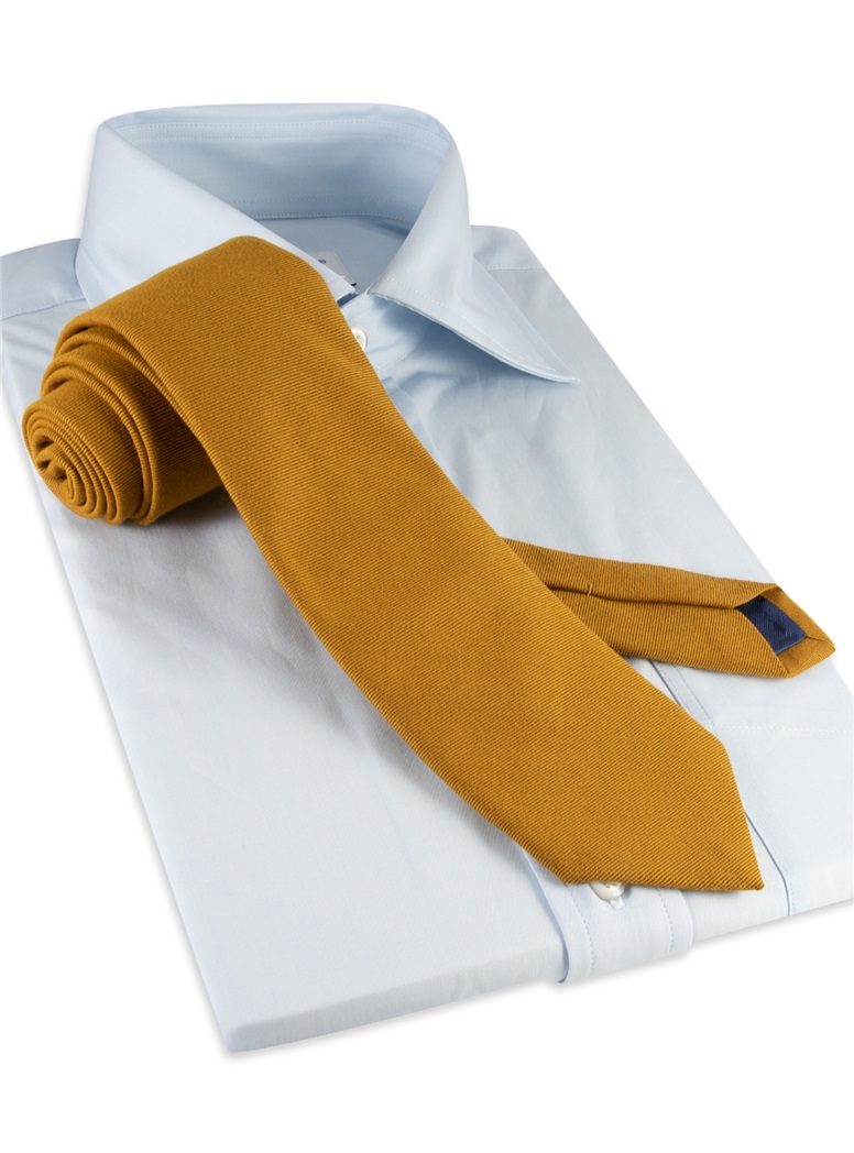 Silk and Wool Solid Tie in Cinnamon
