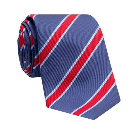 Silk Striped Tie in Royal Blue