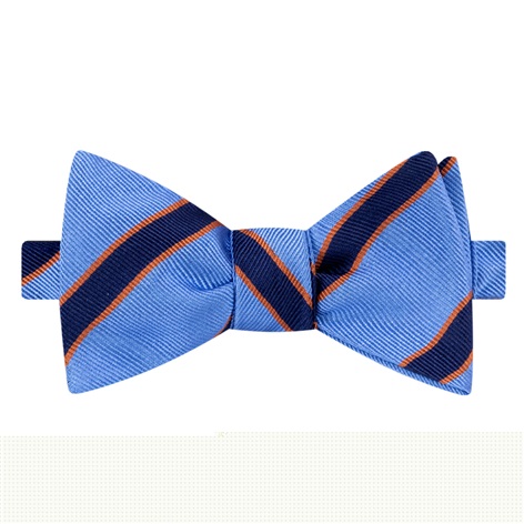 Silk Striped Bow Tie in Sky
