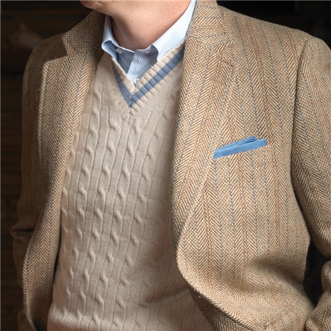 Cashmere Cable Knit V-neck Sweater Vest