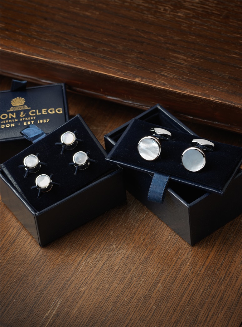 Mother of Pearl Formal Set in Silver