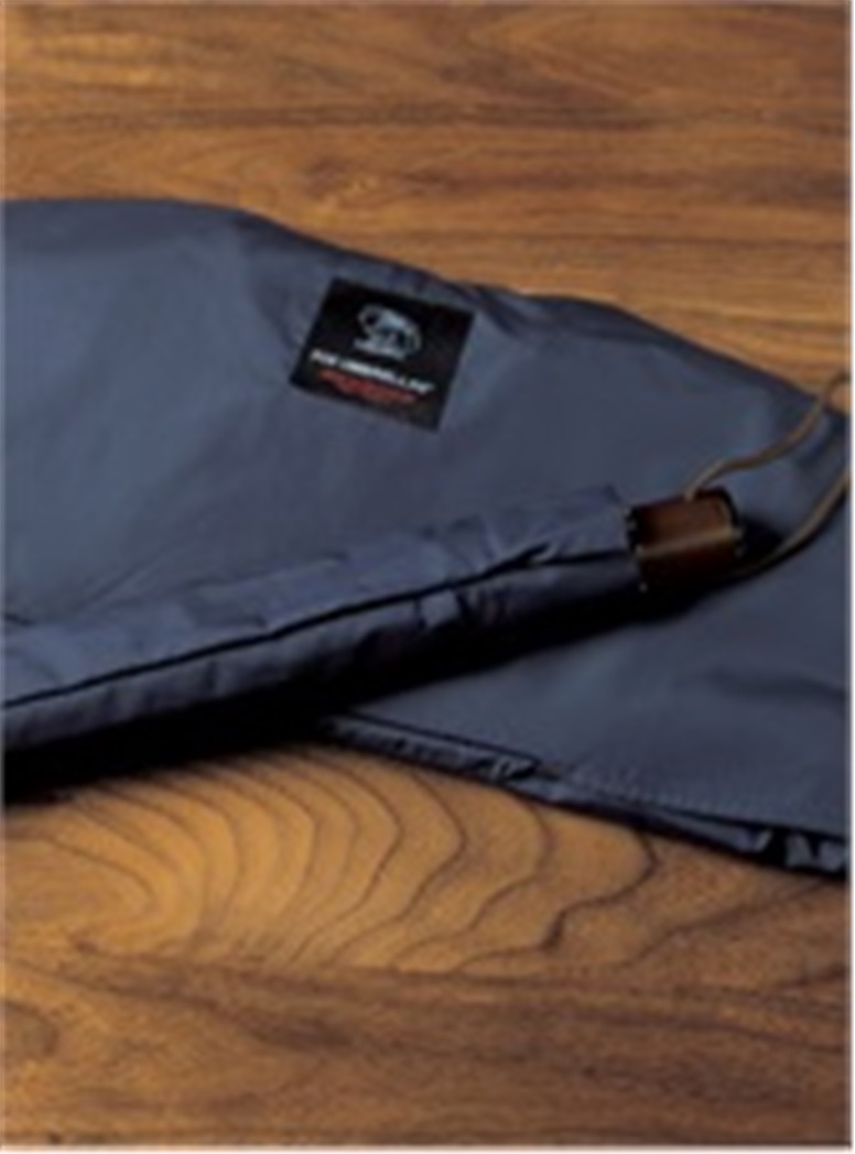 Navy Travel Umbrella with Maple Handle