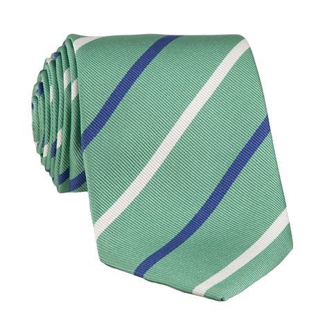 Silk Bar Striped Tie in Sage