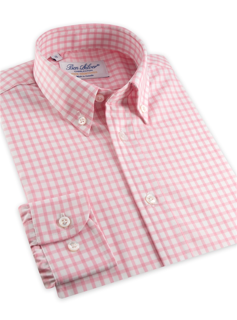 Boy's Pink Grid Shirt