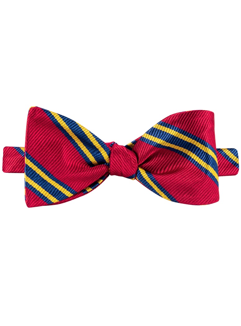 Red/Navy/Gold Striped Bow