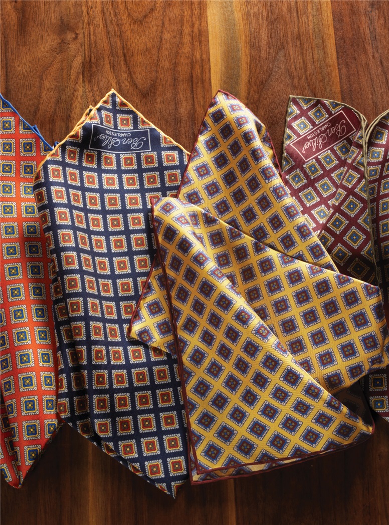 Silk Diamond Printed Pocket Squares