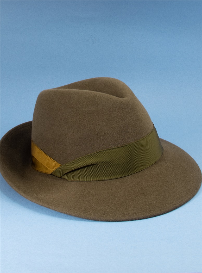 Hat Felt Fedora Moss W/Spice