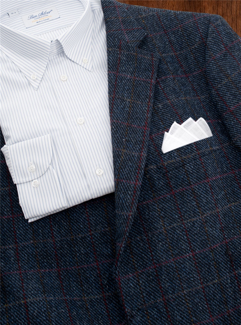 Tweed Sport Coat with Burgundy Overchecks