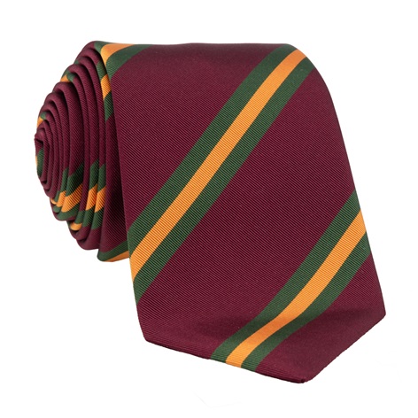 Mogador Silk Striped Tie in Burgundy
