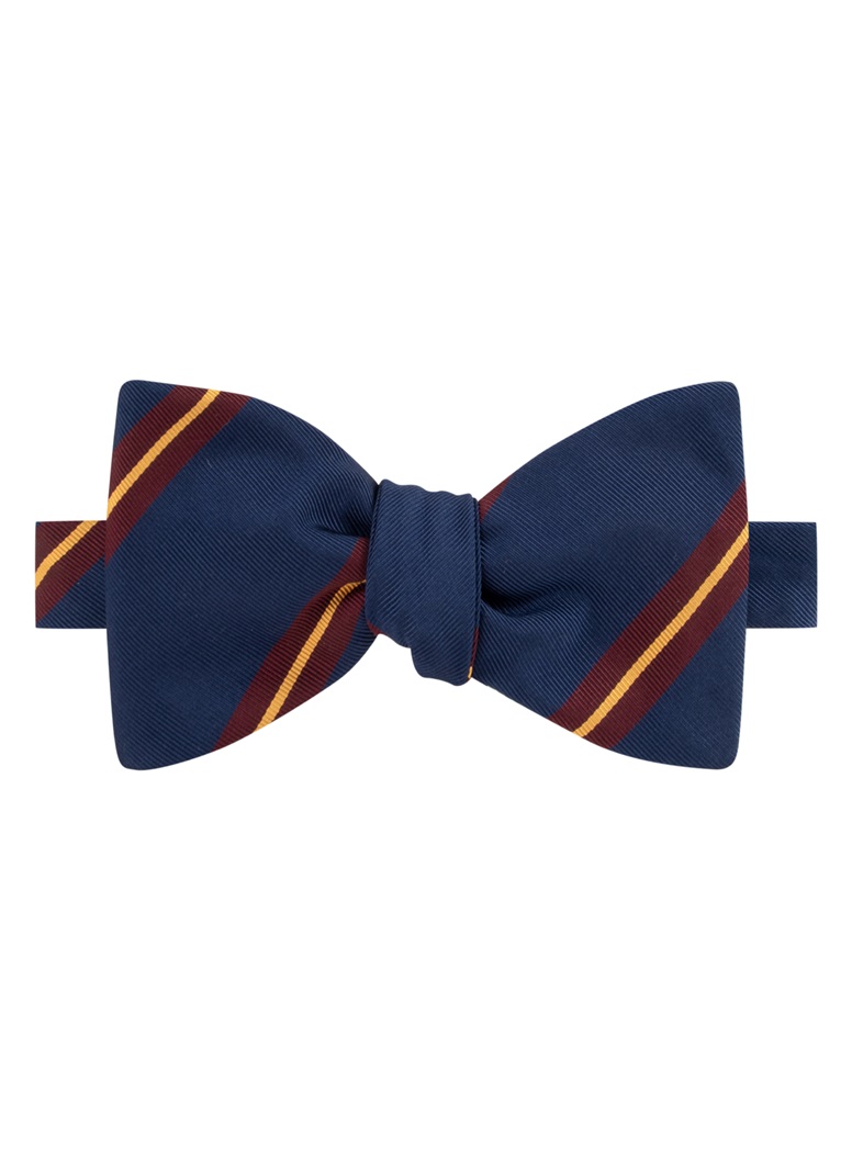 Mogador Striped Bow Tie in Navy