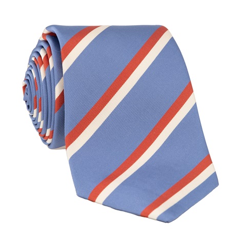 Mogador Silk Striped Tie in Cornflower