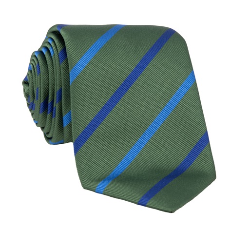 Silk Bar Striped Tie in Forest