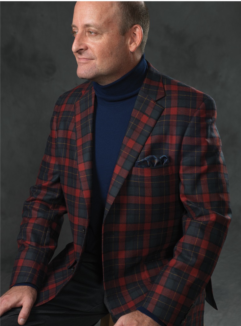 Mens red plaid sport on sale coat