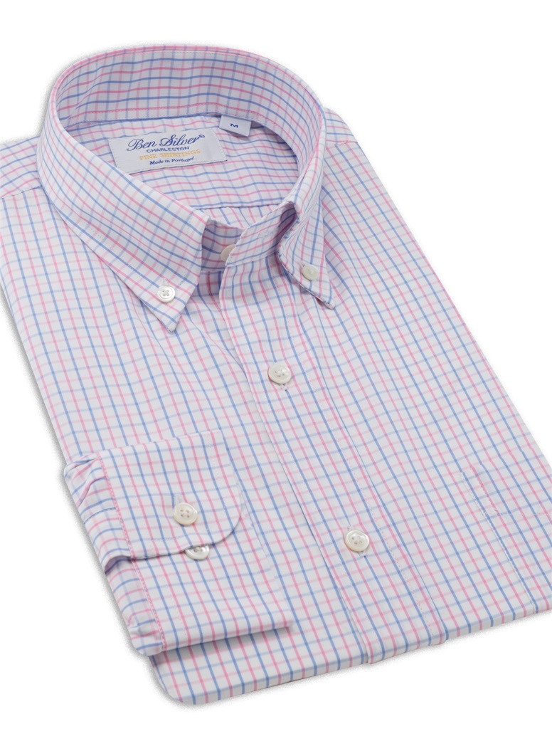 Blue and Pink Tattersall Button Down
