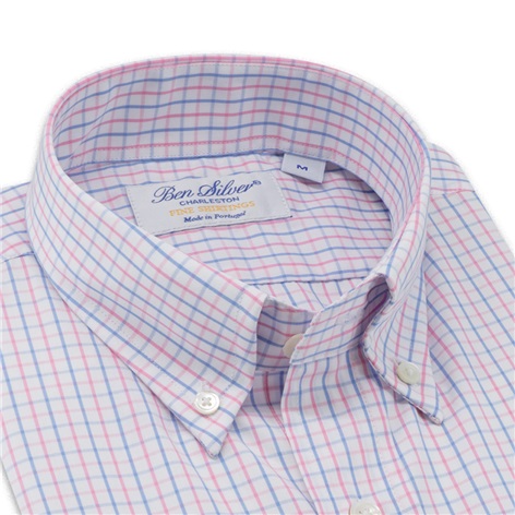 Blue and Pink Tattersall Button Down