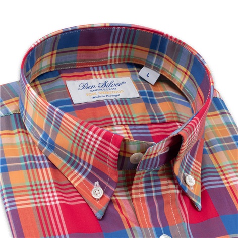 Red, Blue, and Yellow Plaid Button Down