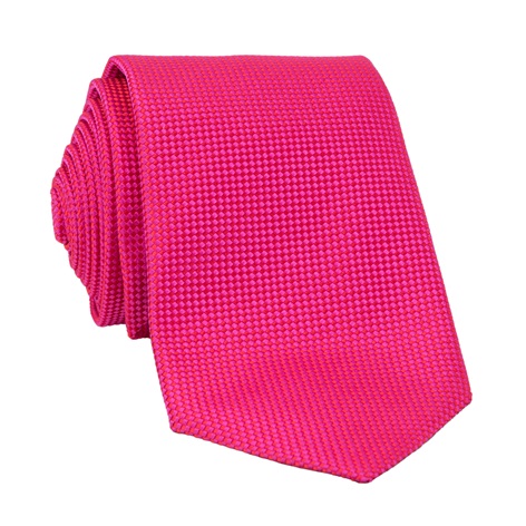 Silk Basketweave Tie in Azalea