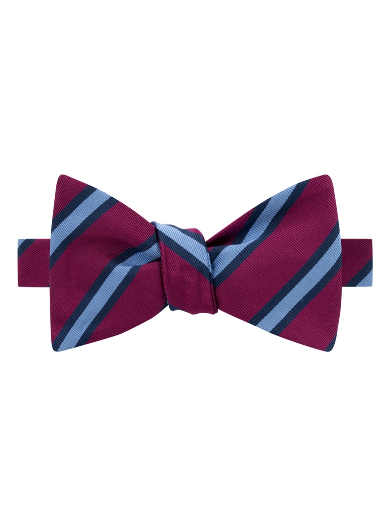 Mogador Striped Bow Tie in Magenta