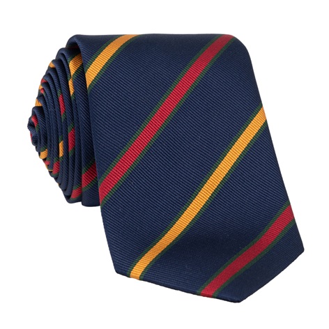 Silk Striped Tie in Navy