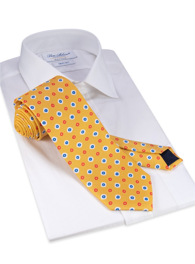 Silk Neat Printed Tie in Sun