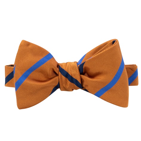 Mogador Double Bar Striped Bow Tie in Amber