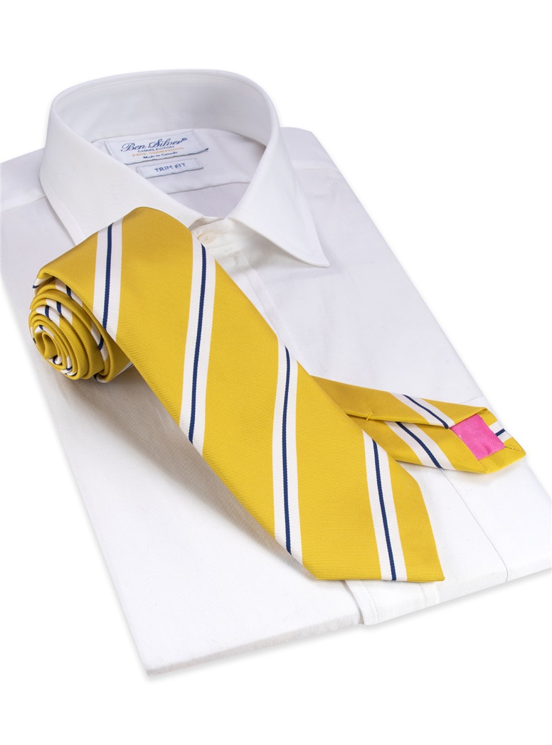 Mogador Silk Double Stripe Tie in Sun