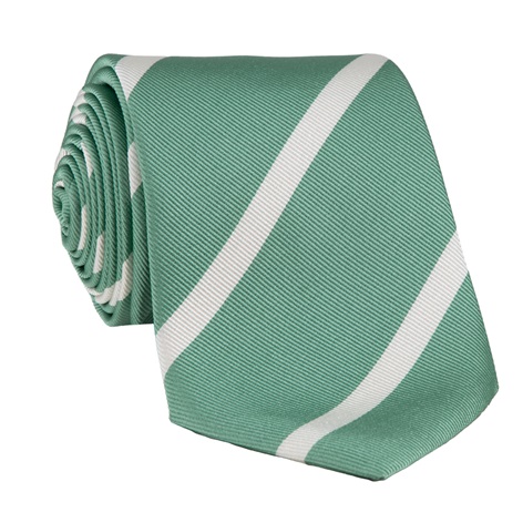 Silk Bar Striped Tie in Sage