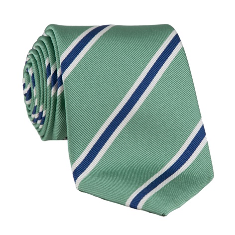 Silk Striped Tie in Pistachio