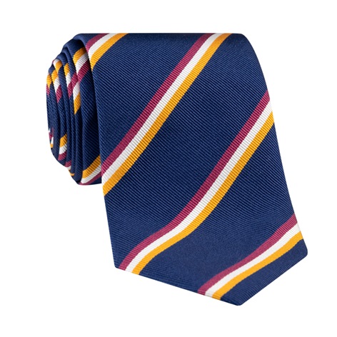 Silk Striped Tie in Navy