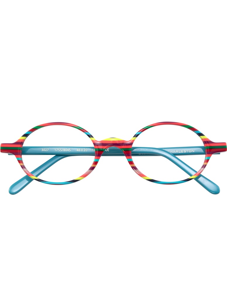 Multi-Stripe Wissing Oval Frame in Blue, Red and Yellow