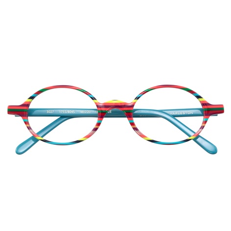 Multi-Stripe Wissing Oval Frame in Blue, Red and Yellow