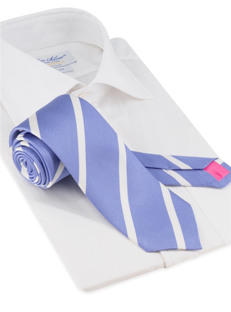 Silk Bar Striped Tie in Periwinkle
