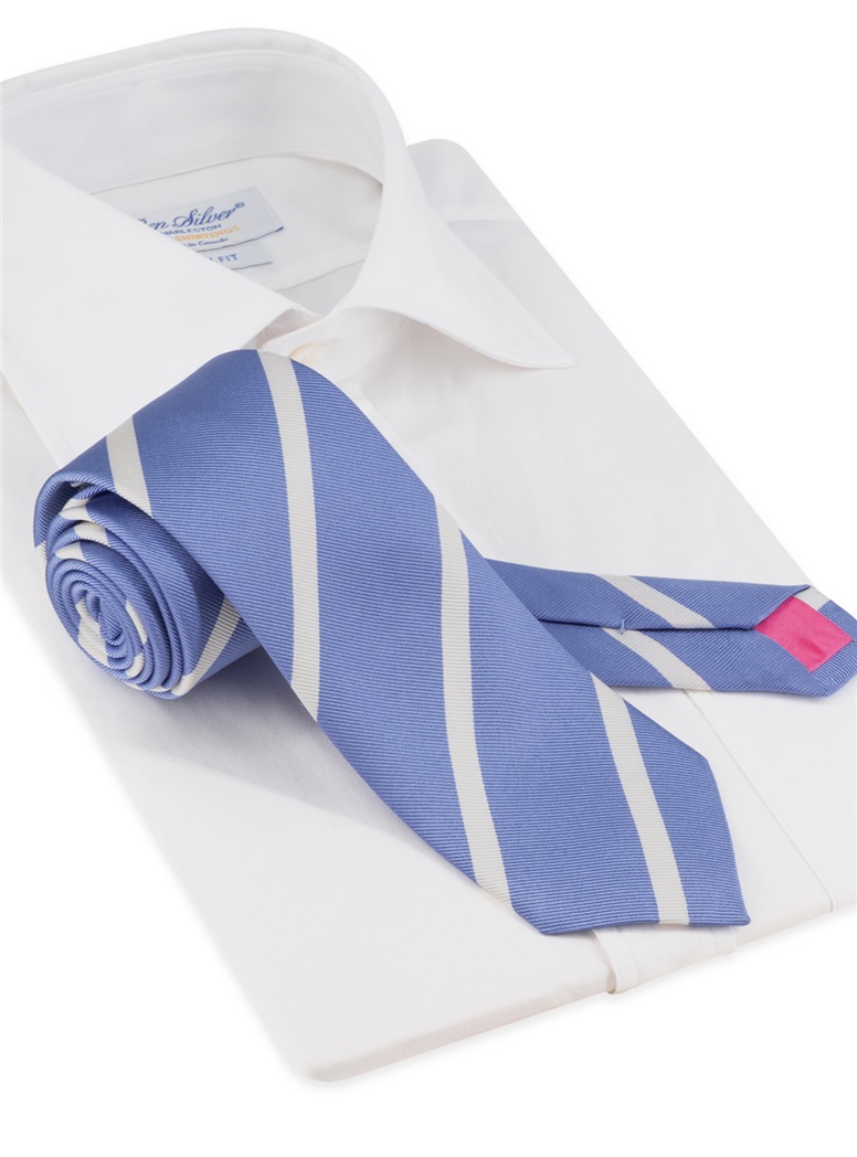 Silk Bar Striped Tie in Periwinkle