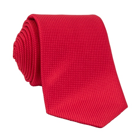 Silk Basketweave Tie in Cherry Red